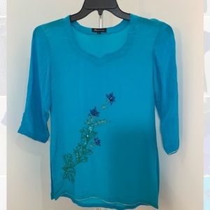 Beautiful Women's Indian Style Floral Blouse Large